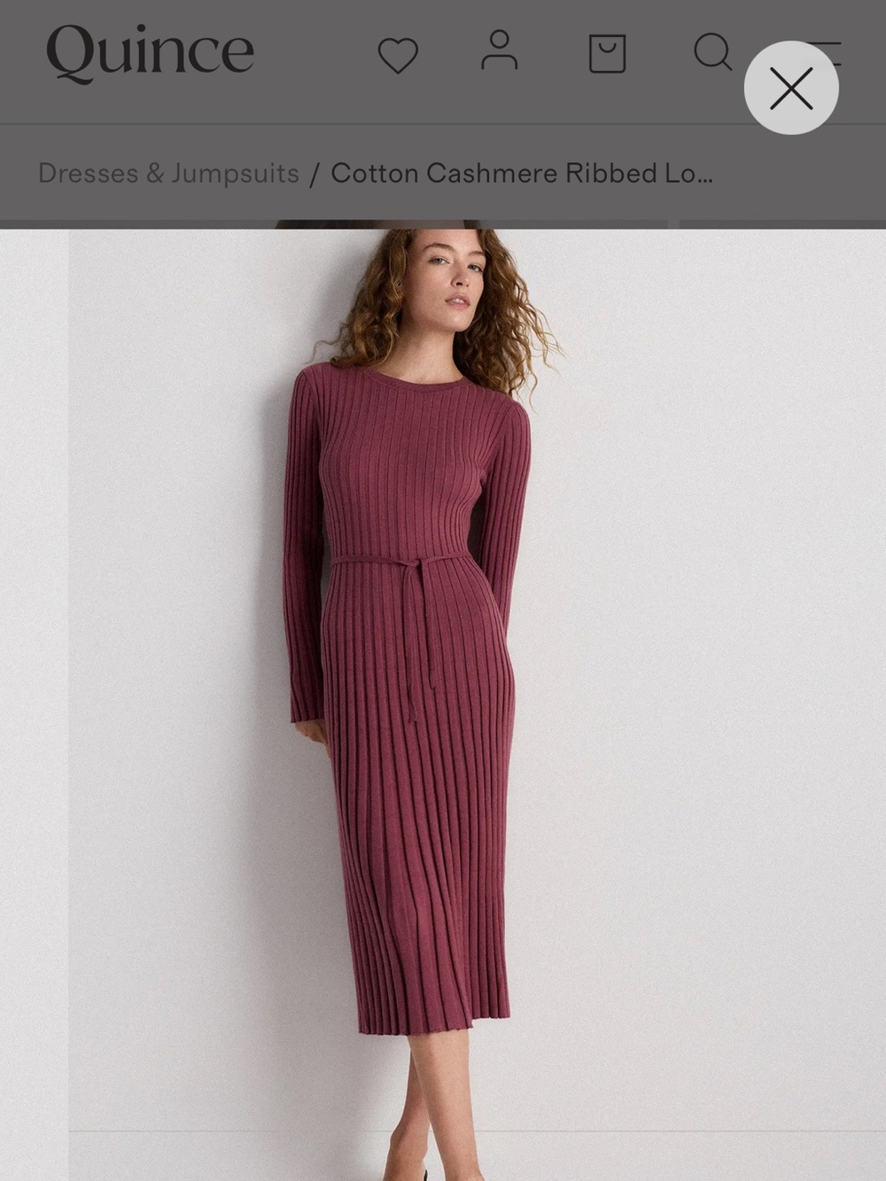 Quince Ribbed Midi Dress - Plum